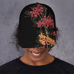 Red And Yellow Japanese Amaryllis Print Baseball Cap