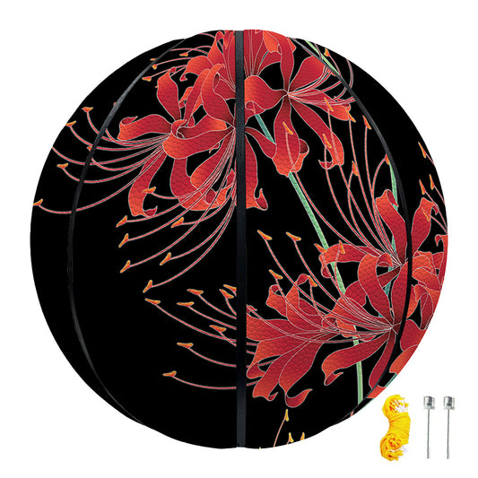 Red And Yellow Japanese Amaryllis Print Basketball