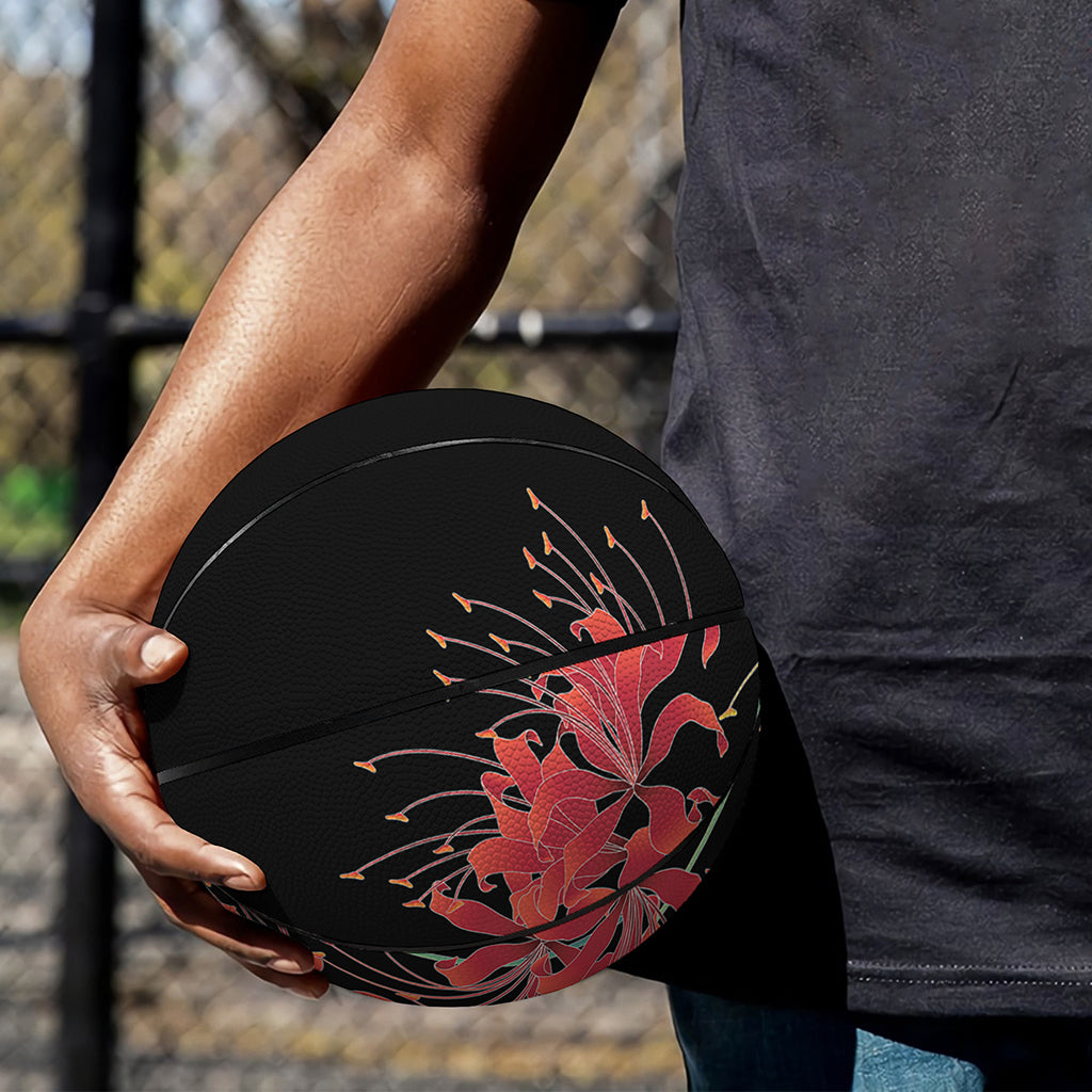 Red And Yellow Japanese Amaryllis Print Basketball