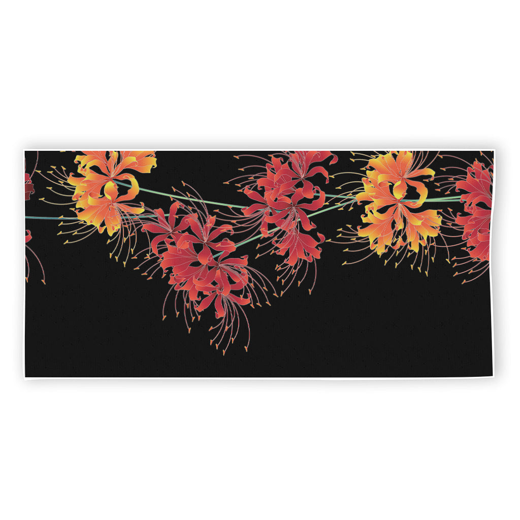 Red And Yellow Japanese Amaryllis Print Beach Towel