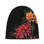 Red And Yellow Japanese Amaryllis Print Beanie