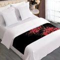 Red And Yellow Japanese Amaryllis Print Bed Runner