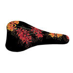 Red And Yellow Japanese Amaryllis Print Bicycle Seat Cover