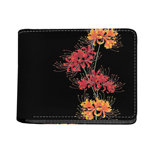 Red And Yellow Japanese Amaryllis Print Bifold Wallet