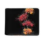 Red And Yellow Japanese Amaryllis Print Bifold Wallet