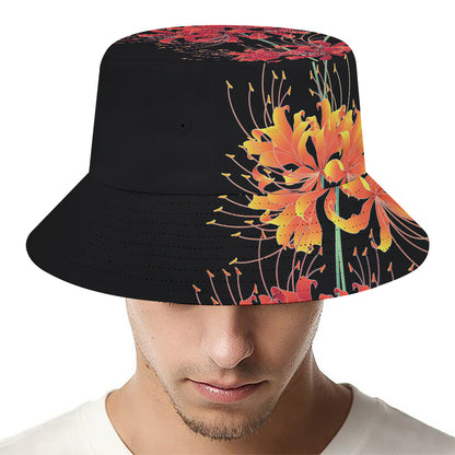 Red And Yellow Japanese Amaryllis Print Bucket Hat