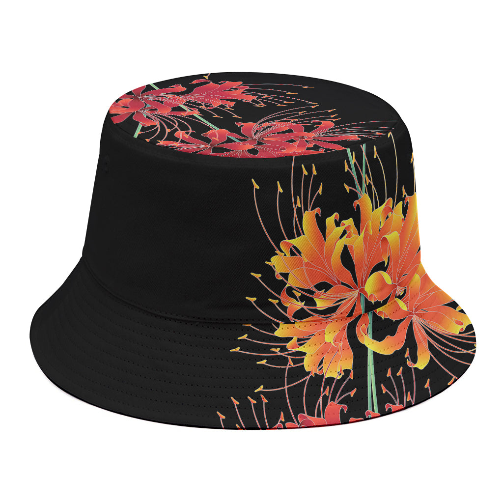 Red And Yellow Japanese Amaryllis Print Bucket Hat