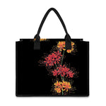 Red And Yellow Japanese Amaryllis Print Canvas Tote Bag