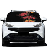 Red And Yellow Japanese Amaryllis Print Car Windshield Snow Cover