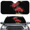 Red And Yellow Japanese Amaryllis Print Car Windshield Sun Shade