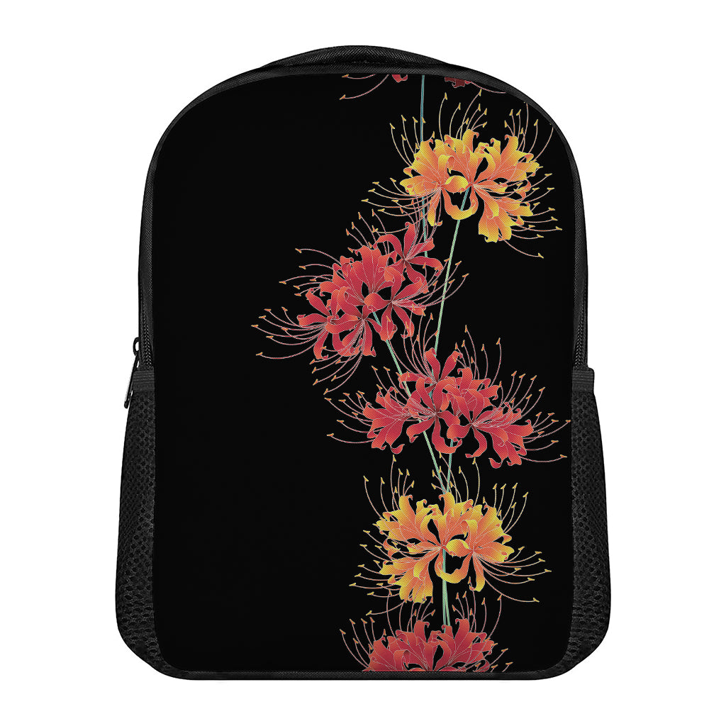 Red And Yellow Japanese Amaryllis Print Casual Backpack