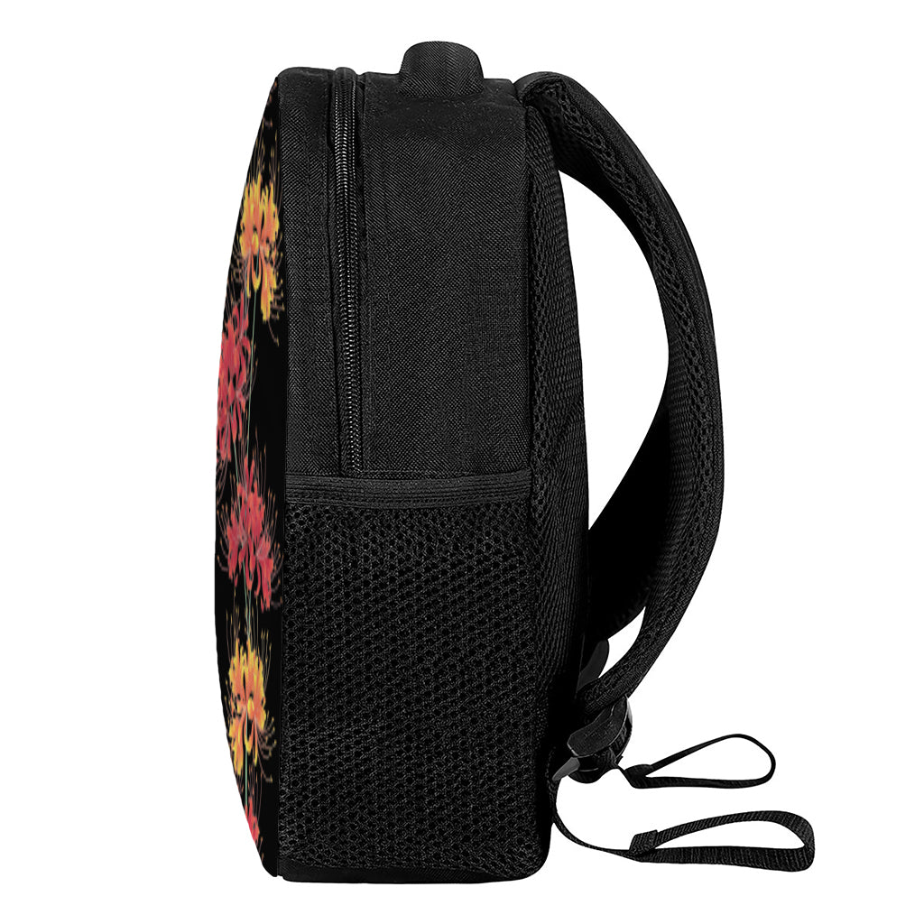 Red And Yellow Japanese Amaryllis Print Casual Backpack