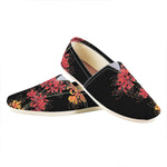 Red And Yellow Japanese Amaryllis Print Casual Shoes