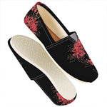 Red And Yellow Japanese Amaryllis Print Casual Shoes