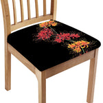 Red And Yellow Japanese Amaryllis Print Chair Cushion Cover