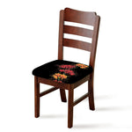 Red And Yellow Japanese Amaryllis Print Chair Cushion Cover