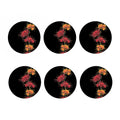 Red And Yellow Japanese Amaryllis Print Coaster Set