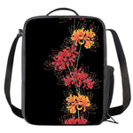 Red And Yellow Japanese Amaryllis Print Crossbody Lunch Bag