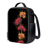 Red And Yellow Japanese Amaryllis Print Crossbody Lunch Bag