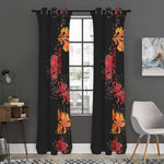 Red And Yellow Japanese Amaryllis Print Curtain