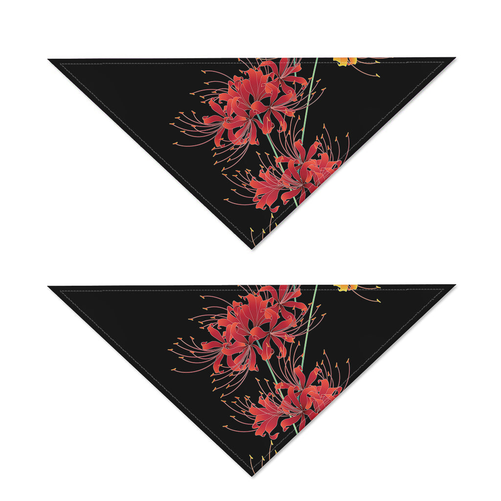 Red And Yellow Japanese Amaryllis Print Dog Bandana