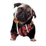 Red And Yellow Japanese Amaryllis Print Dog Zip Up Hoodie