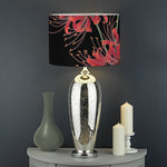 Red And Yellow Japanese Amaryllis Print Drum Lamp Shade