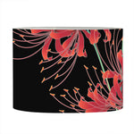 Red And Yellow Japanese Amaryllis Print Drum Lamp Shade