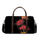 Red And Yellow Japanese Amaryllis Print Duffle Bag