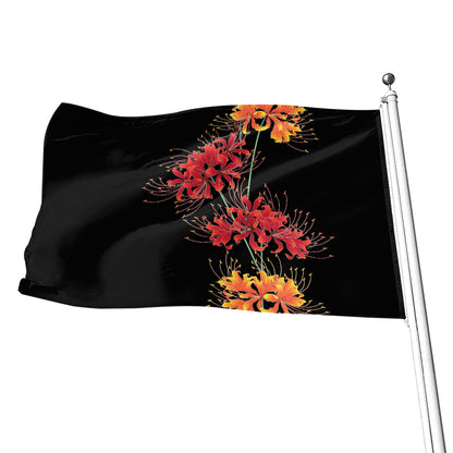 Red And Yellow Japanese Amaryllis Print Flag