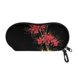Red And Yellow Japanese Amaryllis Print Glasses Case