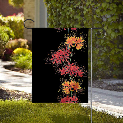Red And Yellow Japanese Amaryllis Print House Flag