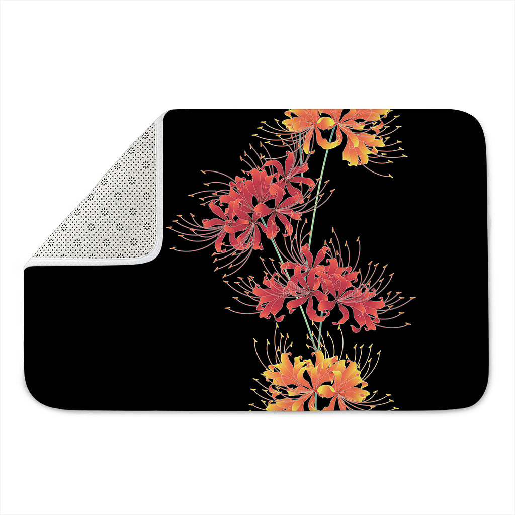 Red And Yellow Japanese Amaryllis Print Indoor Door Mat