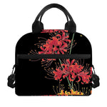 Red And Yellow Japanese Amaryllis Print Insulated Lunch Bag
