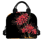 Red And Yellow Japanese Amaryllis Print Insulated Lunch Bag