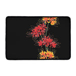 Red And Yellow Japanese Amaryllis Print Kitchen Mat