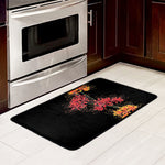 Red And Yellow Japanese Amaryllis Print Kitchen Mat