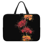 Red And Yellow Japanese Amaryllis Print Laptop Sleeve With Handle
