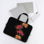 Red And Yellow Japanese Amaryllis Print Laptop Sleeve With Handle