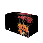 Red And Yellow Japanese Amaryllis Print Leather Tissue Box Cover