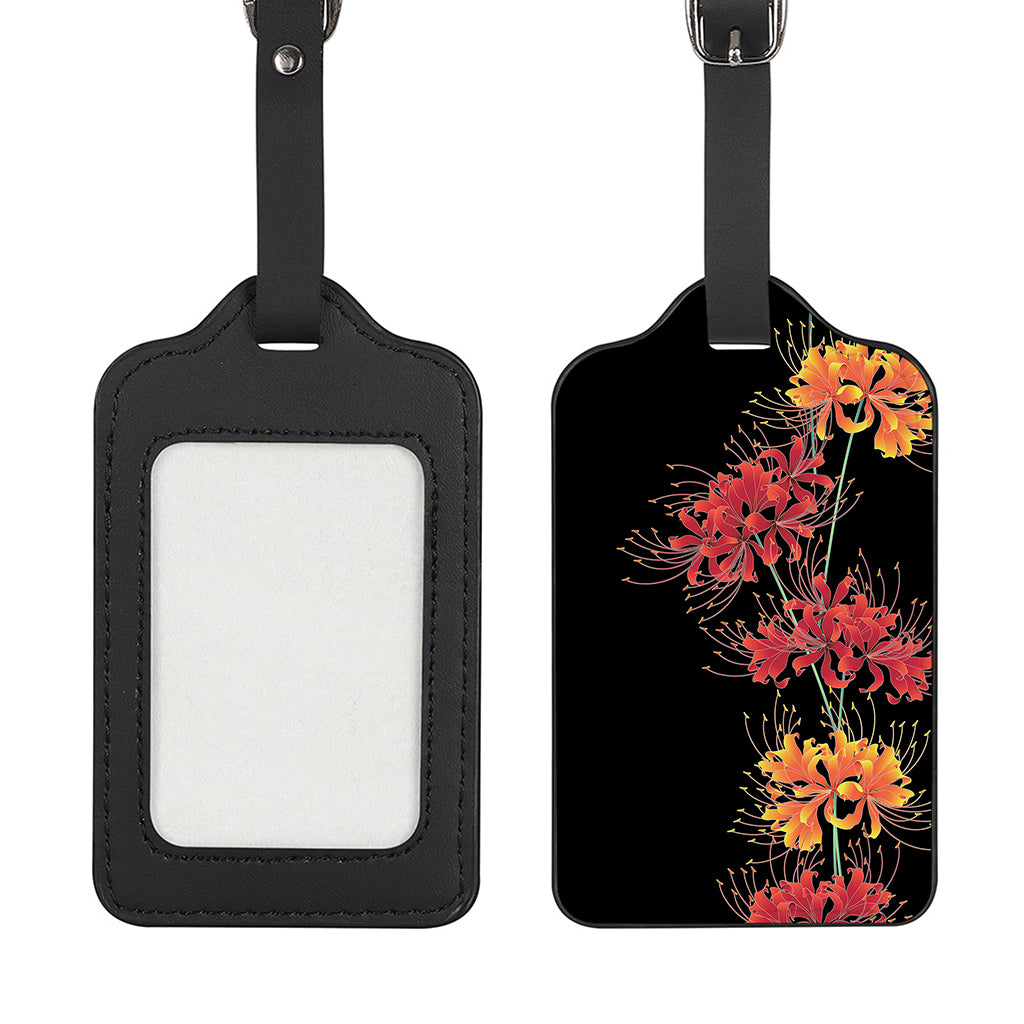 Red And Yellow Japanese Amaryllis Print Luggage Tag