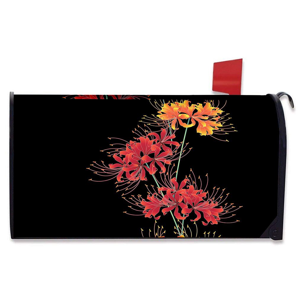 Red And Yellow Japanese Amaryllis Print Mailbox Cover