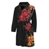 Red And Yellow Japanese Amaryllis Print Men's Bathrobe