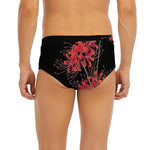 Red And Yellow Japanese Amaryllis Print Men's Briefs