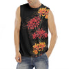 Red And Yellow Japanese Amaryllis Print Men's Fitness Tank Top