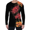 Red And Yellow Japanese Amaryllis Print Men's Long Sleeve T-Shirt