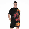 Red And Yellow Japanese Amaryllis Print Men's Romper