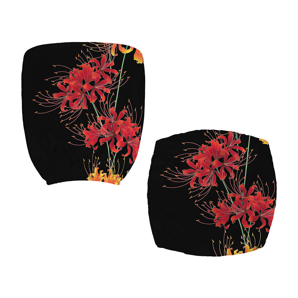 Red And Yellow Japanese Amaryllis Print Office Chair Cover