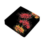 Red And Yellow Japanese Amaryllis Print Outdoor Seat Cushion Cover
