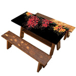 Red And Yellow Japanese Amaryllis Print Picnic Table Cover